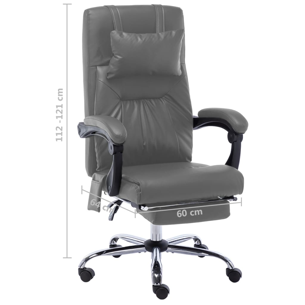 Sedia da Ufficio Massaggiante Antracite in Similpelle - homemem39