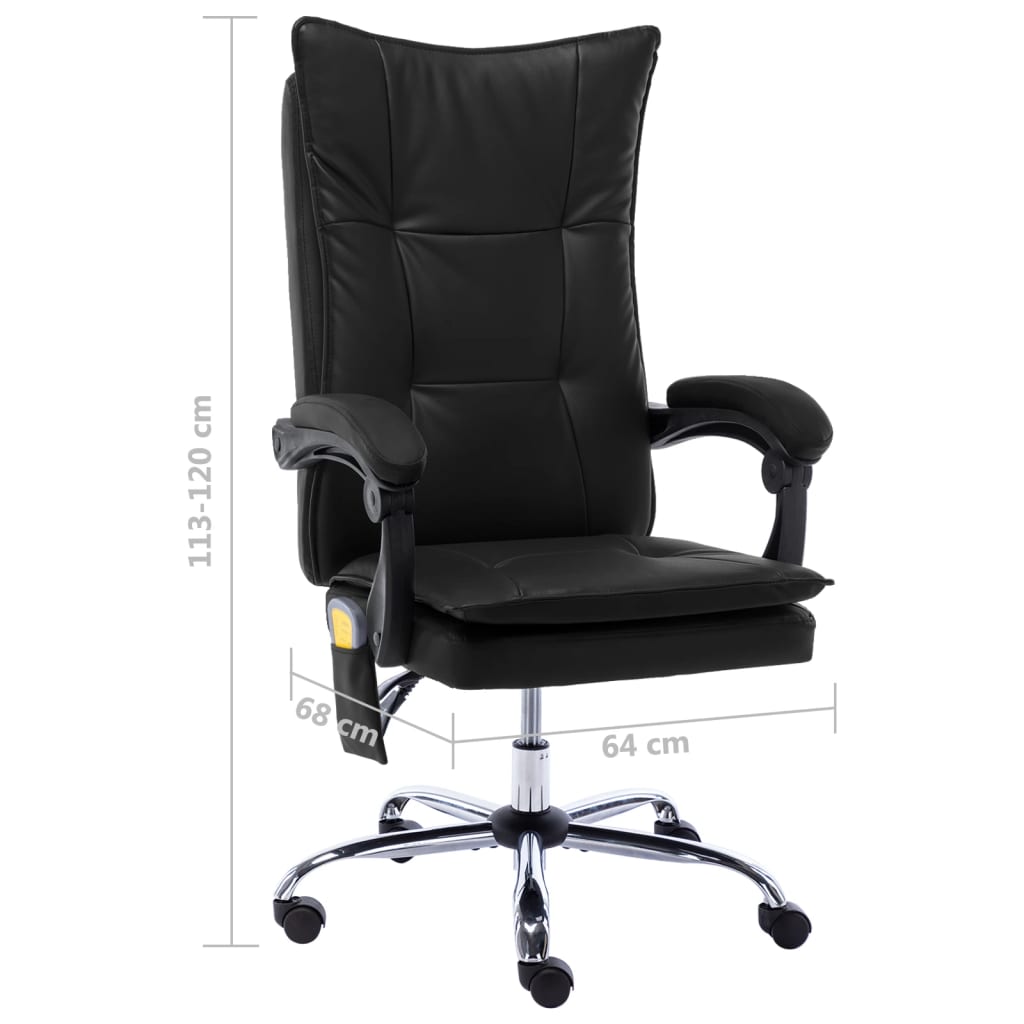 Sedia da Ufficio Massaggiante Nera in Similpelle - homemem39