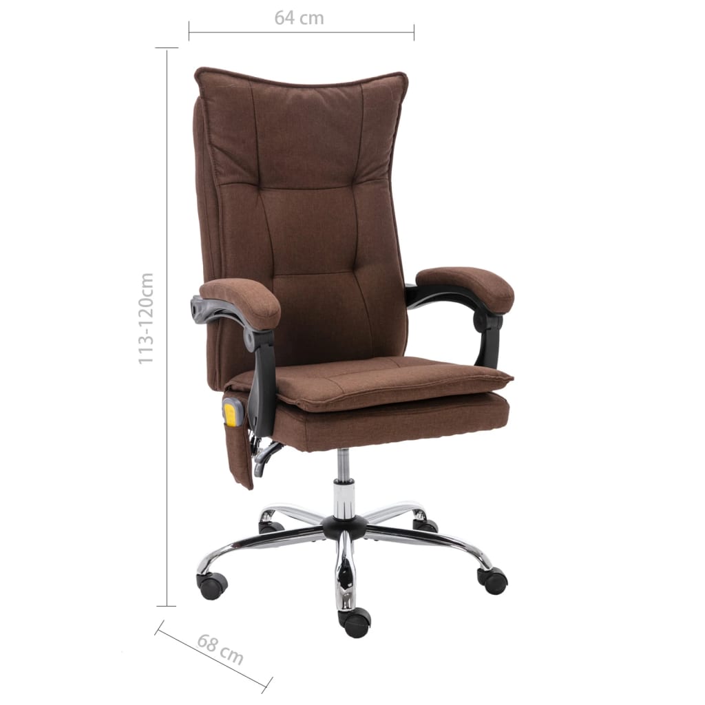 Sedia Massaggiante da Ufficio Marrone in Tessuto | homemem39