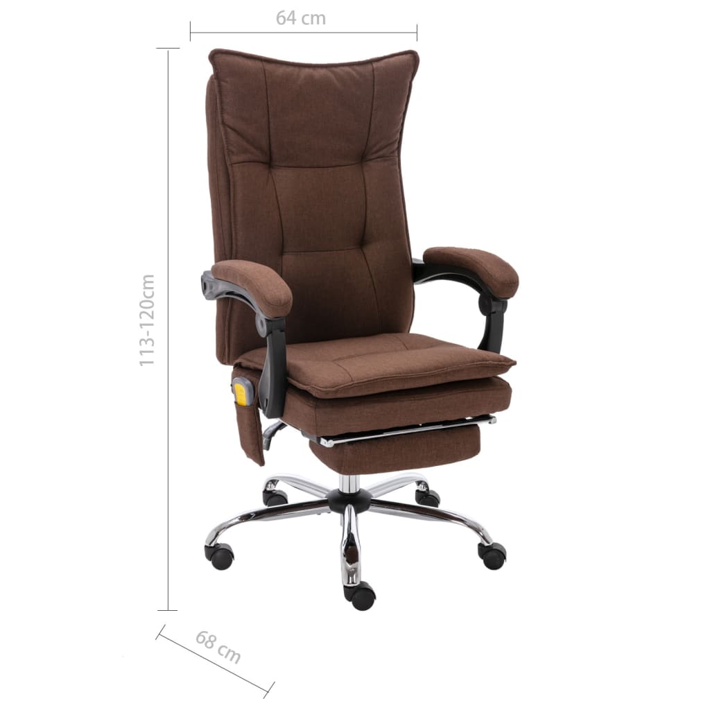 Sedia Massaggiante da Ufficio Marrone in Tessuto | homemem39
