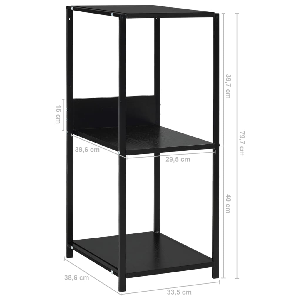 Scaffale Libri Piccolo Dritto Nero 33,5x39,6x79,7cm Multistrato | homemem39
