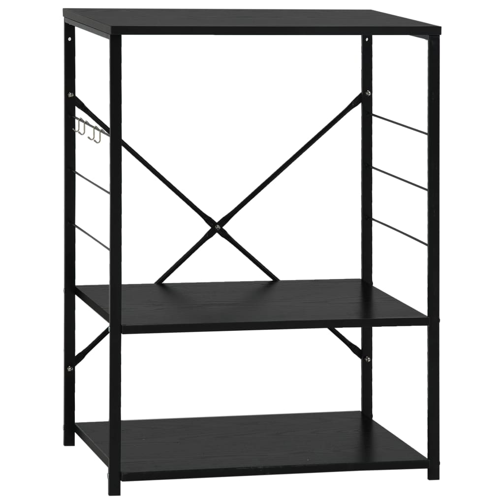 Mobile per Microonde Nero 60x39,6x79,5 cm Legno Multistrato - homemem39