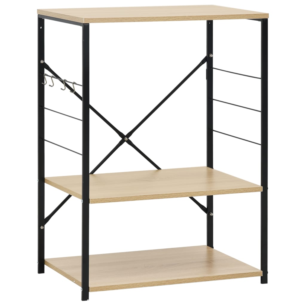 Mobile Microonde Nero e Rovere 60x39,6x79,5cm Legno Multistrato - homemem39