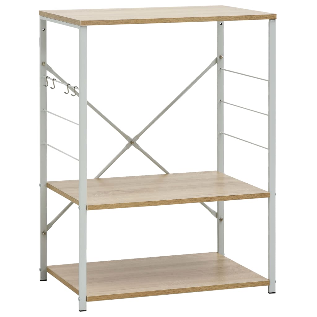 Mobile Microonde Bianco Rovere 60x39,6x79,5cm Legno Multistrato - homemem39