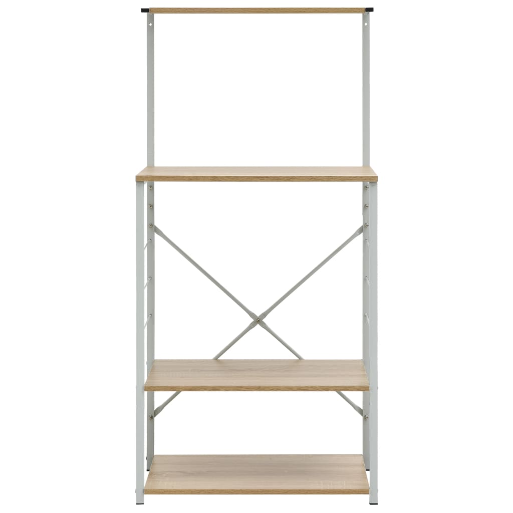 Mobile Microonde Bianco Rovere 60x39,6x123cm Legno Multistrato - homemem39