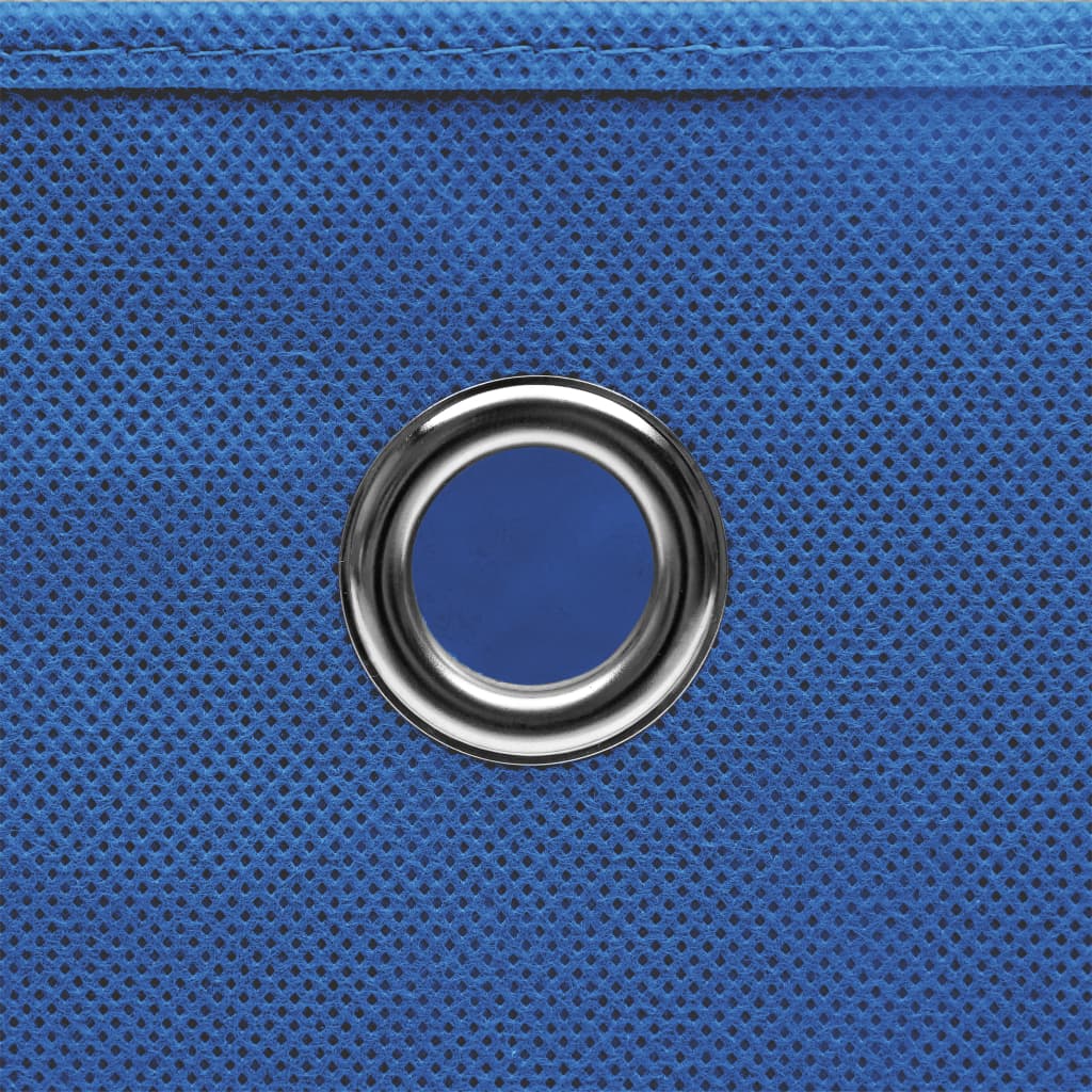 Scatole Portaoggetti con Coperchi 10pz Blu 32x32x32 cm Tessuto - homemem39