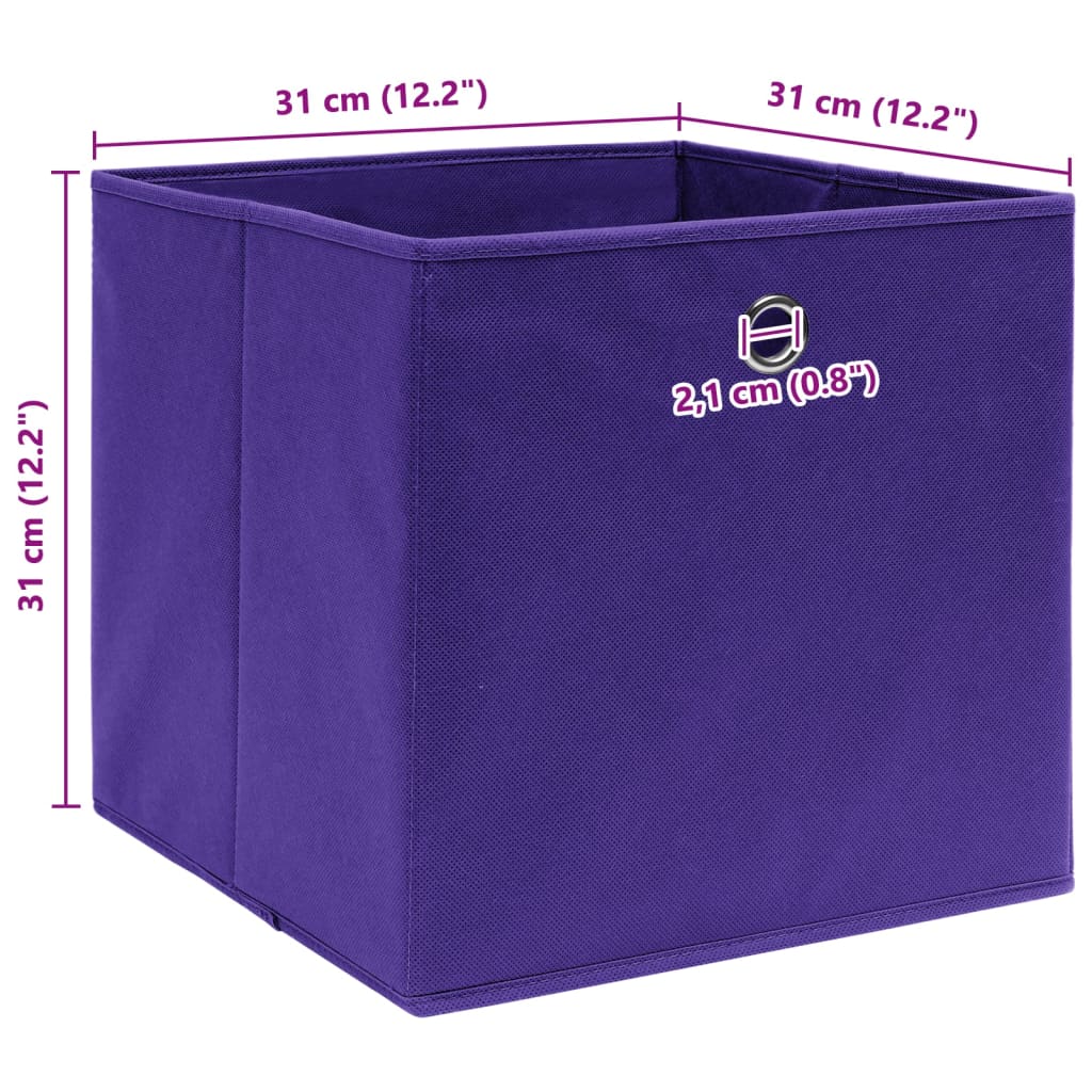 Scatole Portaoggetti 10pz Viola 32x32x32 cm Tessuto | homemem39