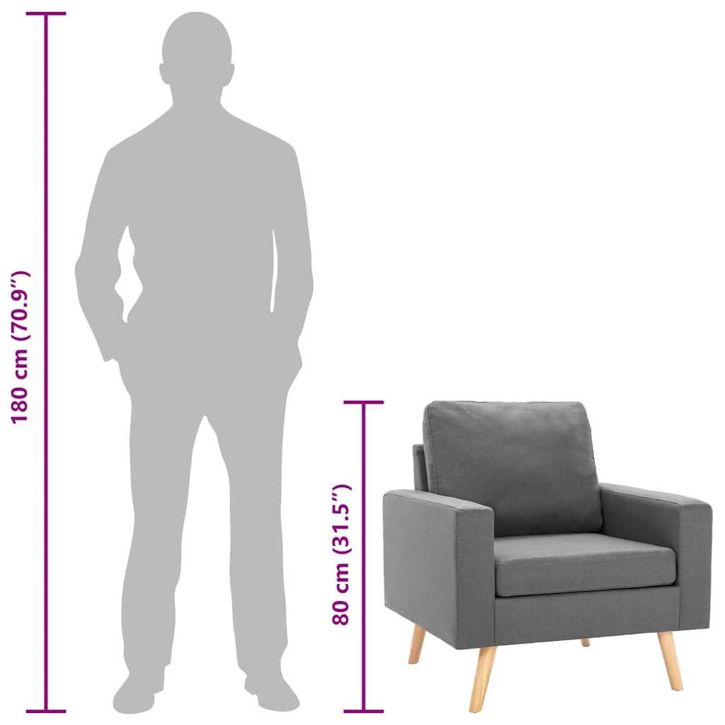 Poltrona Grigio Chiaro in Tessuto