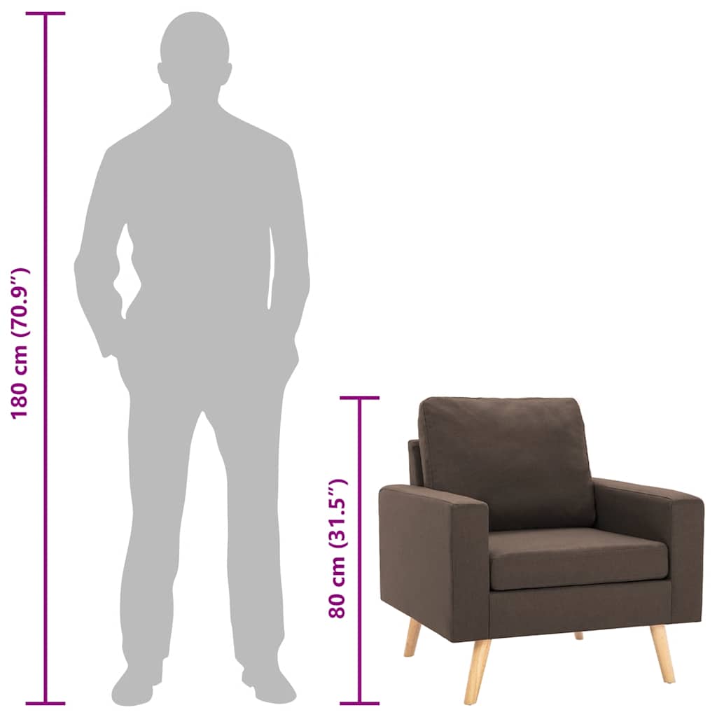 Brown Fabric Armchair