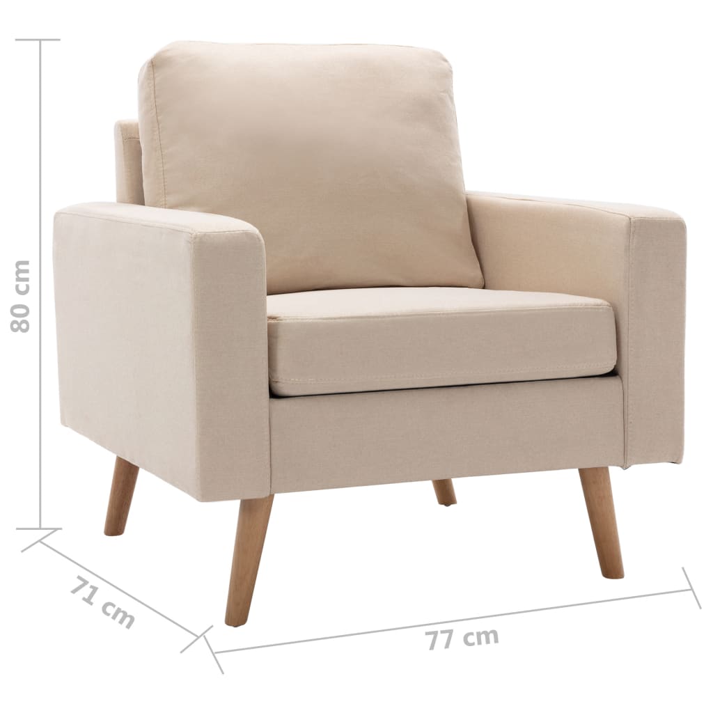 Poltrona Crema in Tessuto - homemem39