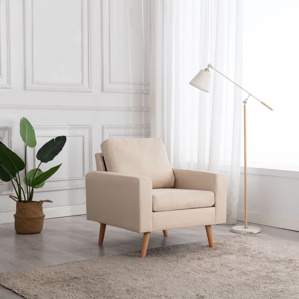 Poltrona Crema in Tessuto - homemem39