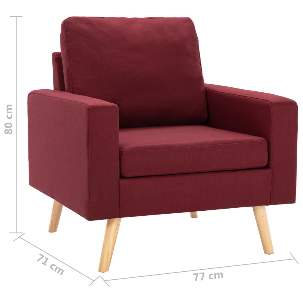 Poltrona in Tessuto Rosso Vino - homemem39