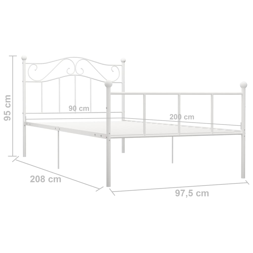 Giroletto Bianco in Metallo 90x200 cm