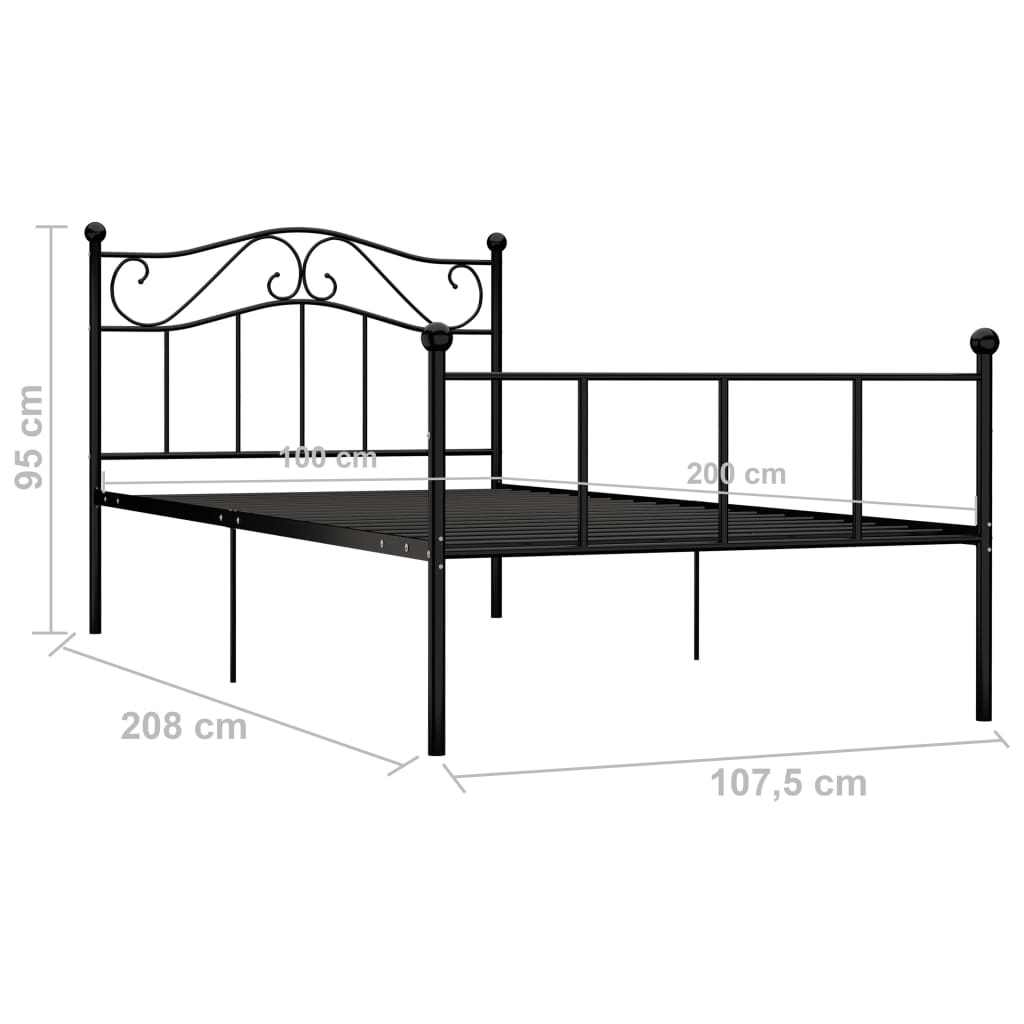 Giroletto Nero in Metallo 100x200 cm | homemem39