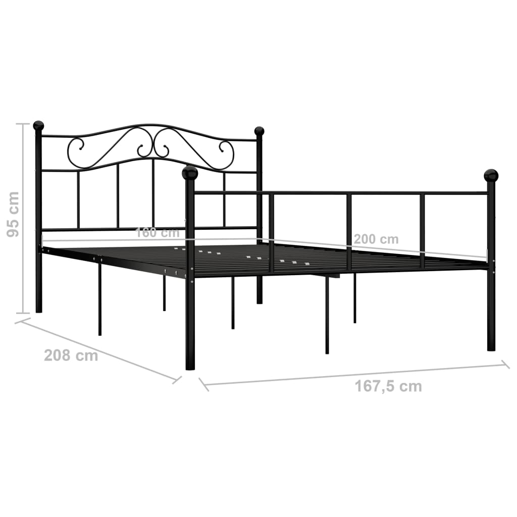 Giroletto Nero in Metallo 160x200 cm | homemem39
