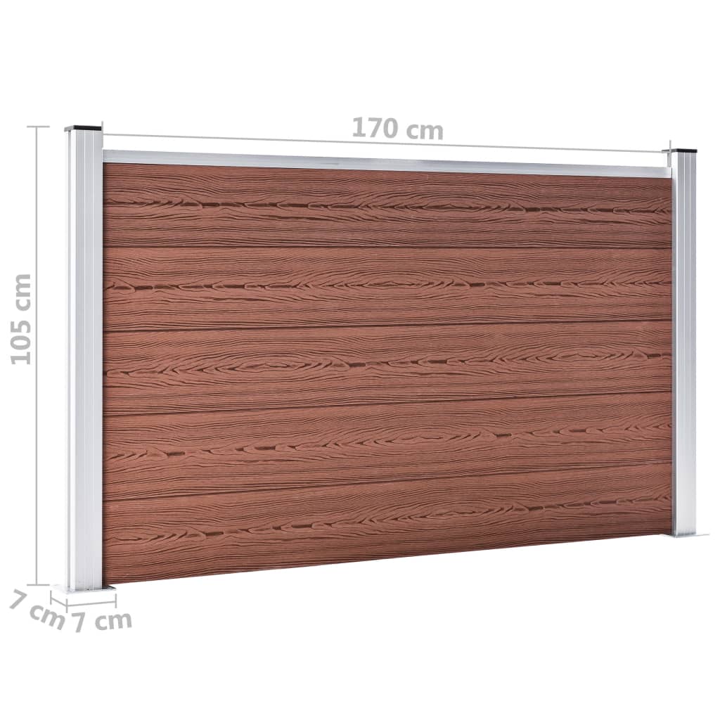 Pannello di Recinzione in WPC 699x106 cm Marrone - homemem39