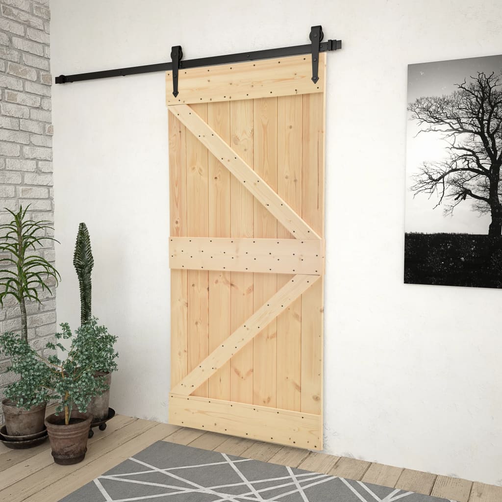 Porta 90x210 cm in Legno Massello di Pino - homemem39