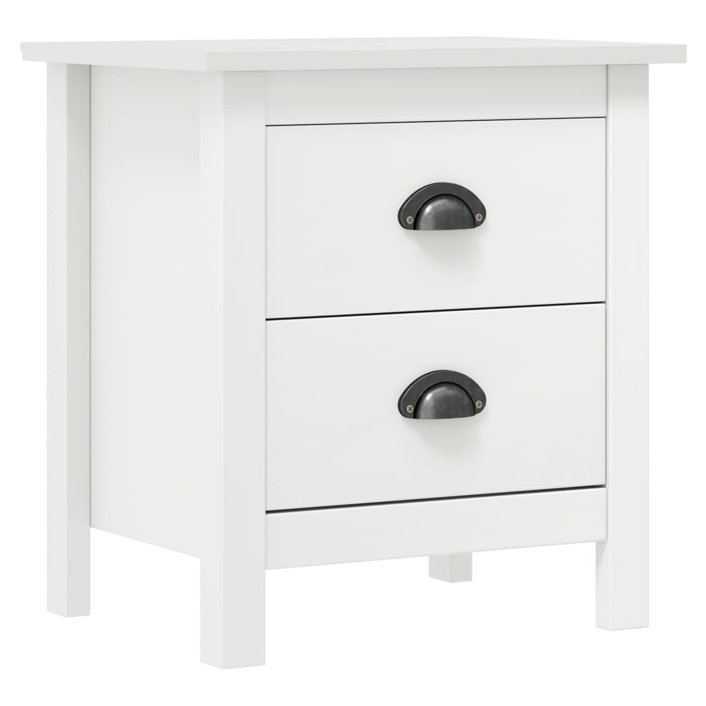 Comodini Hill Bianchi 2 pz 46x35x49,5 cm Legno Massello di Pino - homemem39
