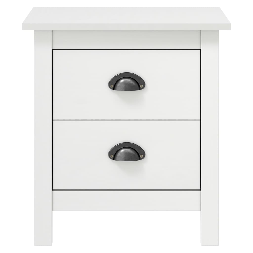Comodini Hill Bianchi 2 pz 46x35x49,5 cm Legno Massello di Pino - homemem39