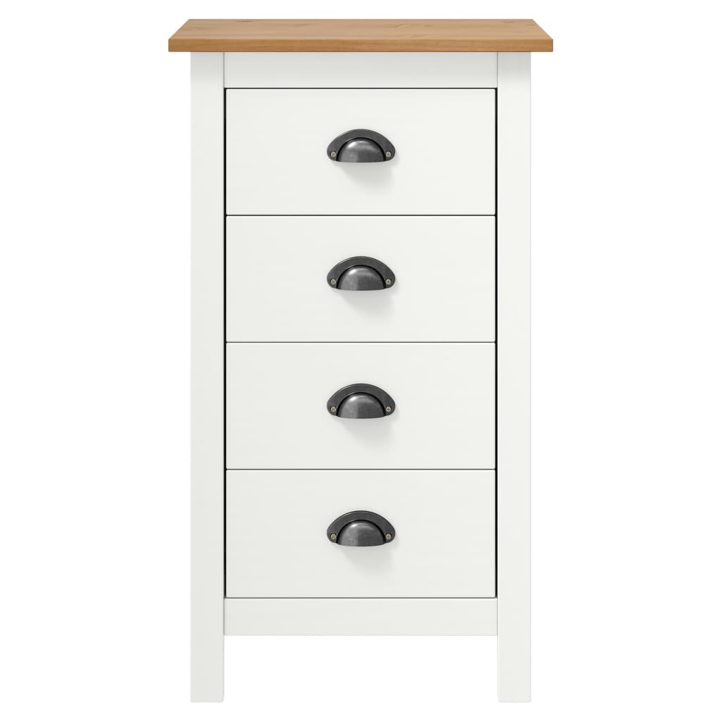 Credenza Hill Bianca 46x35x80 cm in Legno Massello di Pino