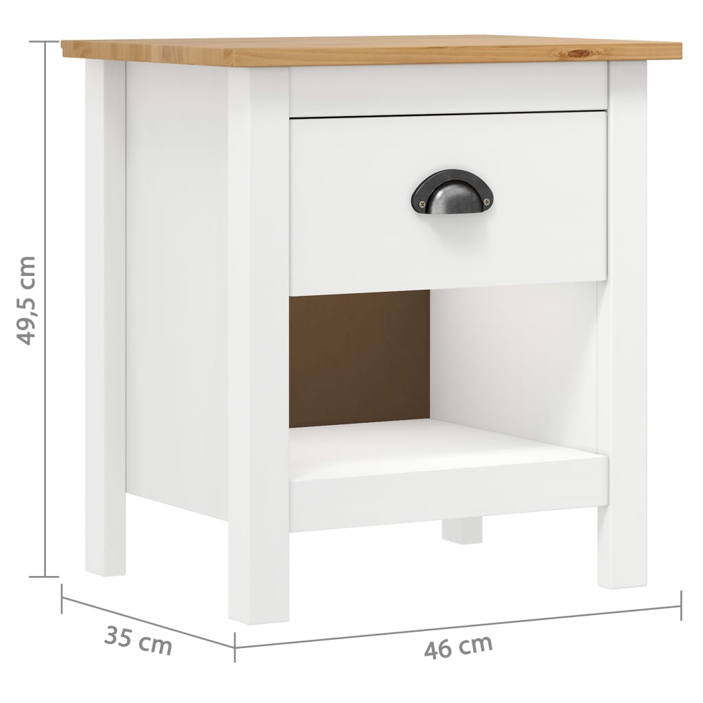 Comodini Hill 2 pz 46x35x49,5 cm Legno Massello di Pino | homemem39
