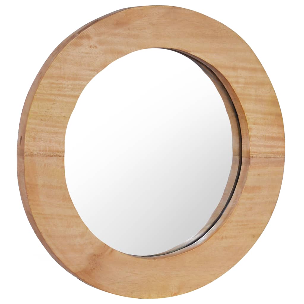 Specchio da Parete 40 cm in Legno di Teak Rotondo - homemem39
