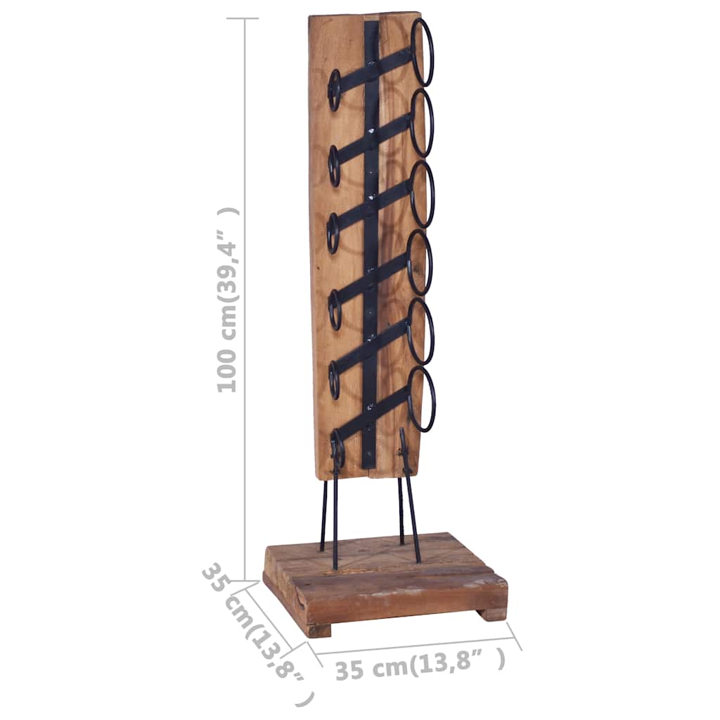 Cantinetta per 6 Bottiglie 35x35x100 cm in Legno di Teak | homemem39