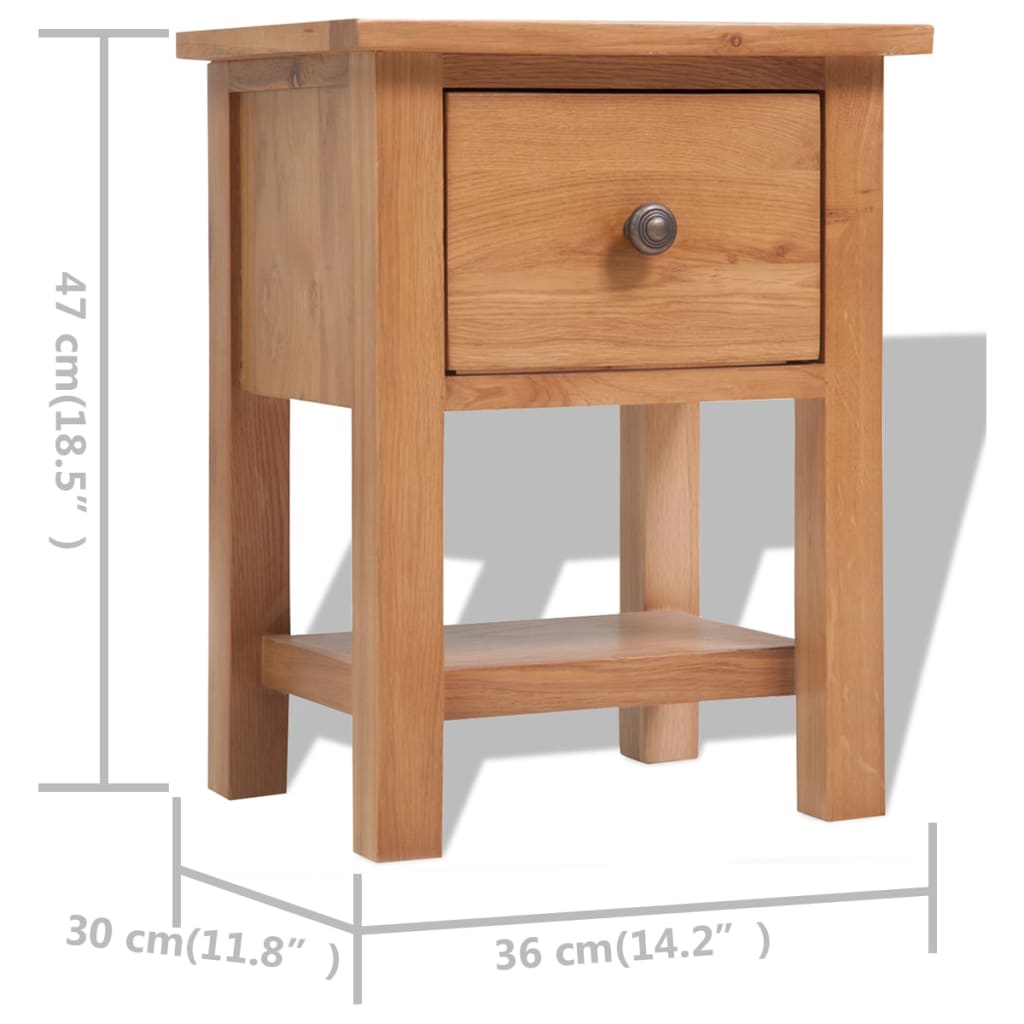 Comodini 2 pz 36x30x47 cm in Legno Massello di Rovere | homemem39