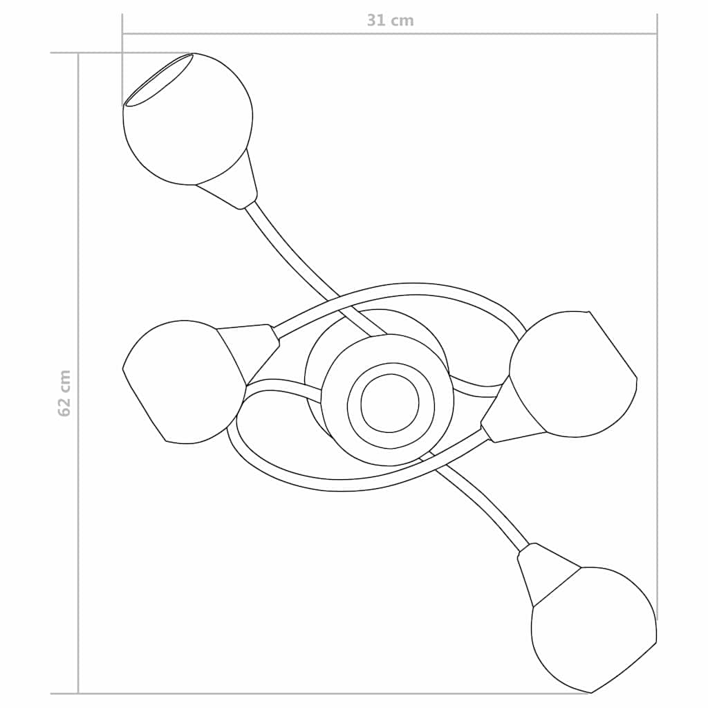 Lampadario con Paralumi in Ceramica 5 Lampadine E14 a Coppa | homemem39