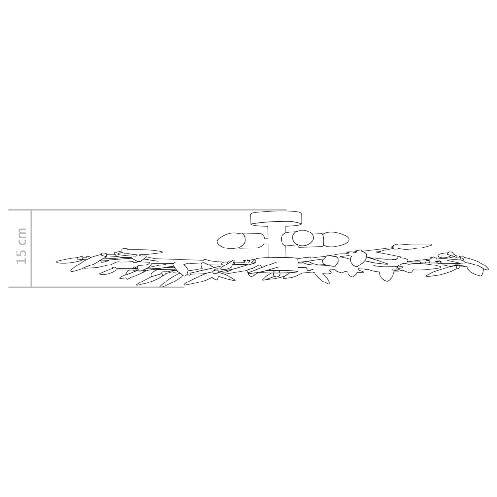 Lampadario Foglie e Bracci in Cristallo Acrilico 5 E14 Bianco | homemem39