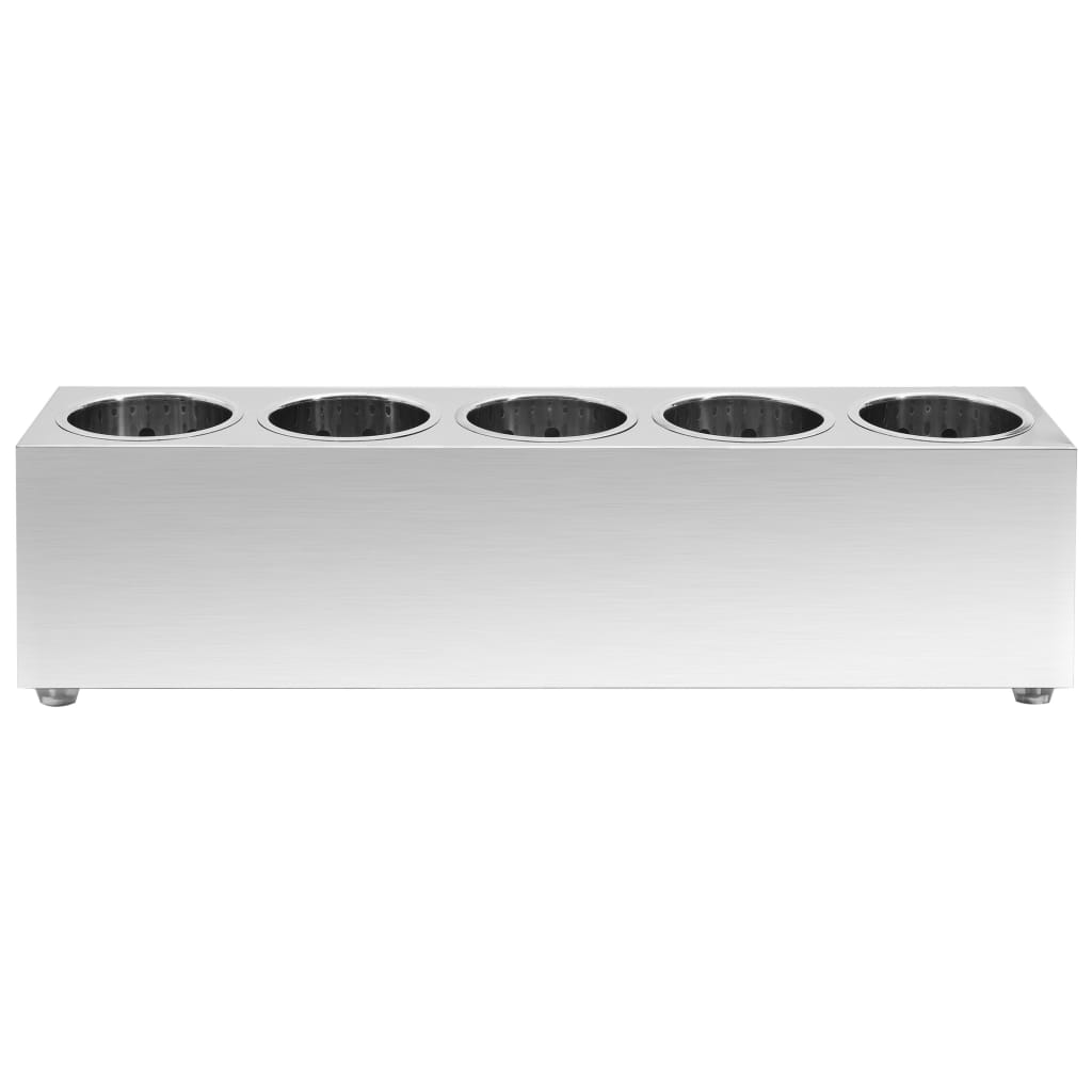 Portaposate con 5 Inserti Rettangolare in Acciaio Inox - homemem39
