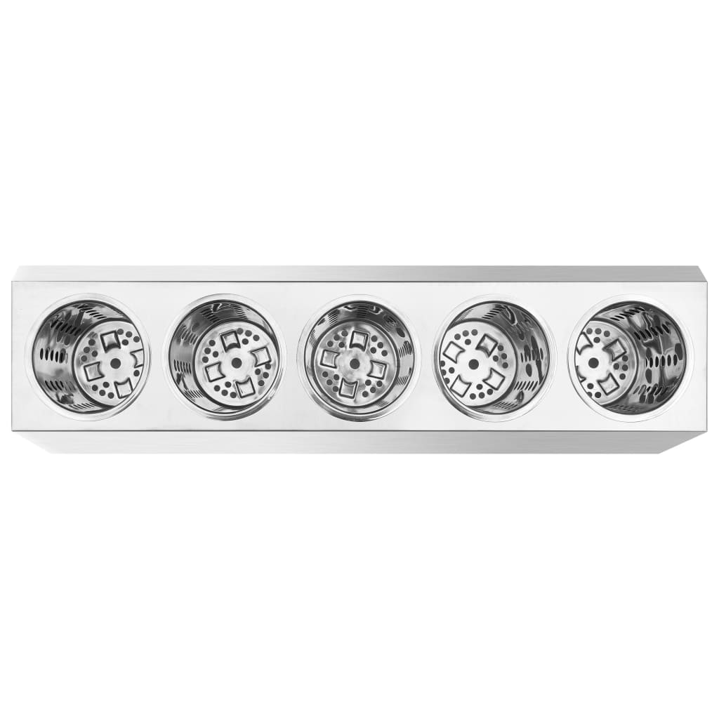 Portaposate con 5 Inserti Rettangolare in Acciaio Inox - homemem39