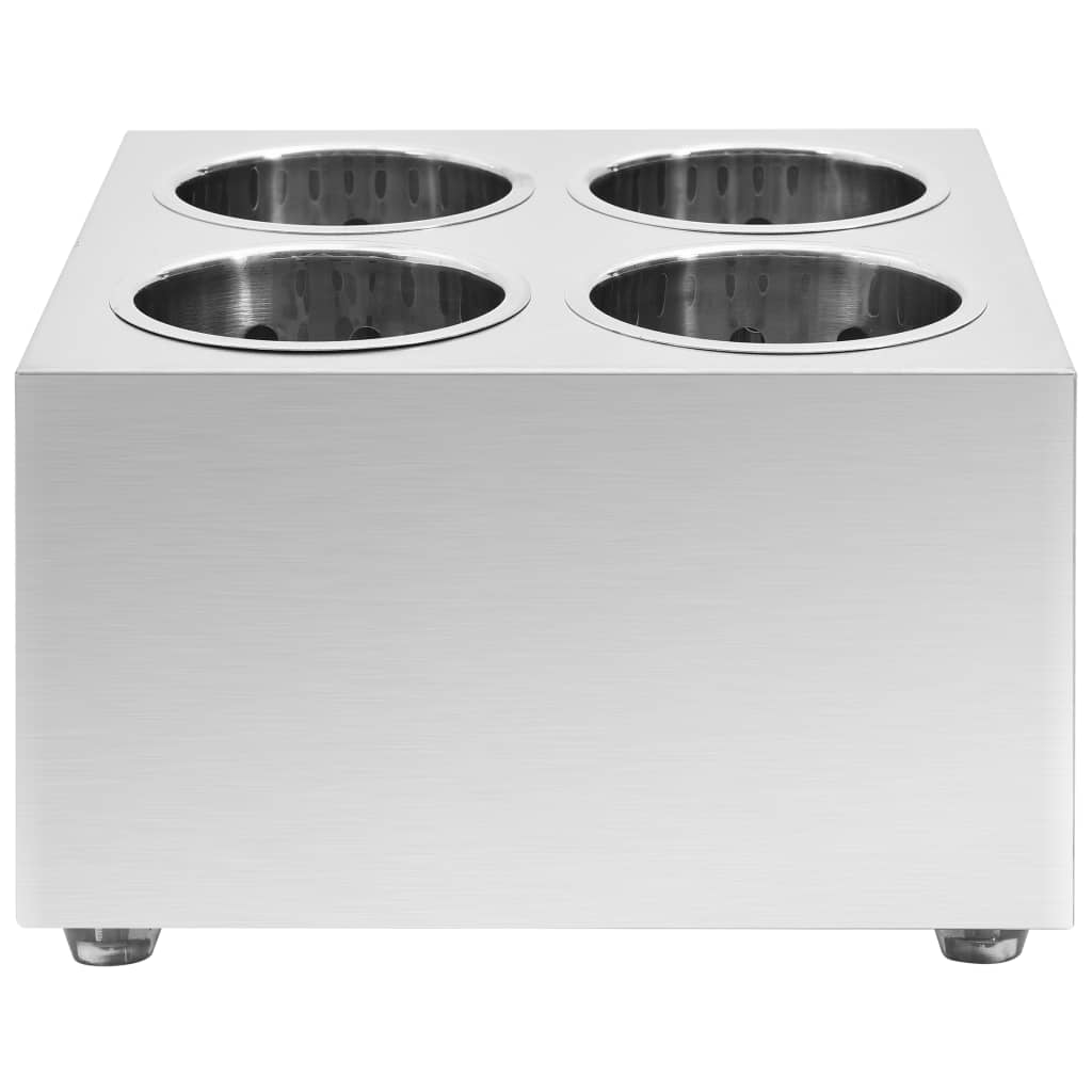 Portaposate con 4 Inserti Quadrato in Acciaio Inox - homemem39