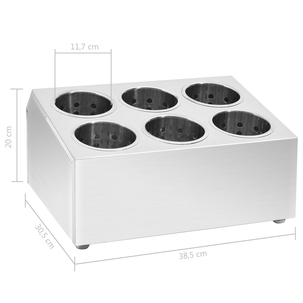 Portaposate con 6 Inserti Quadrato in Acciaio Inox | homemem39