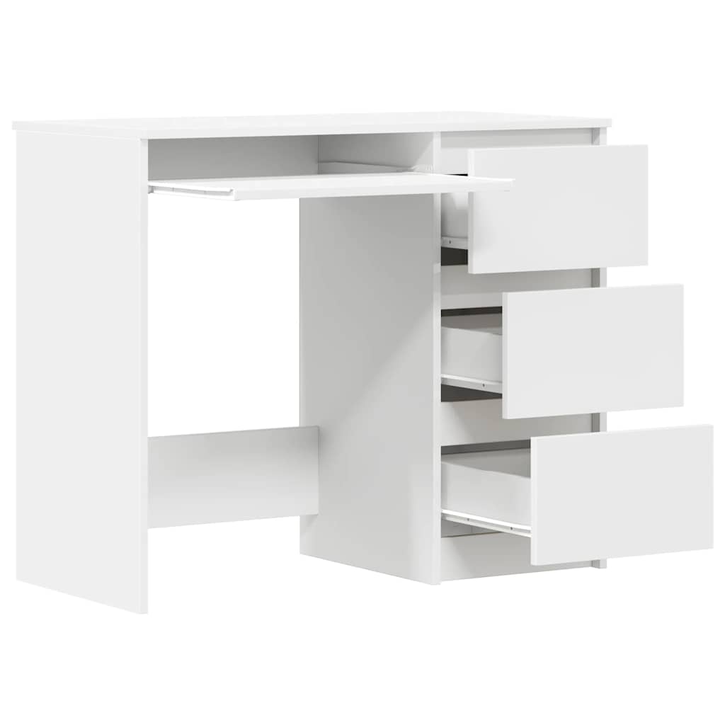 Scrivania Bianca 90x45x76 cm in Legno Multistrato - homemem39