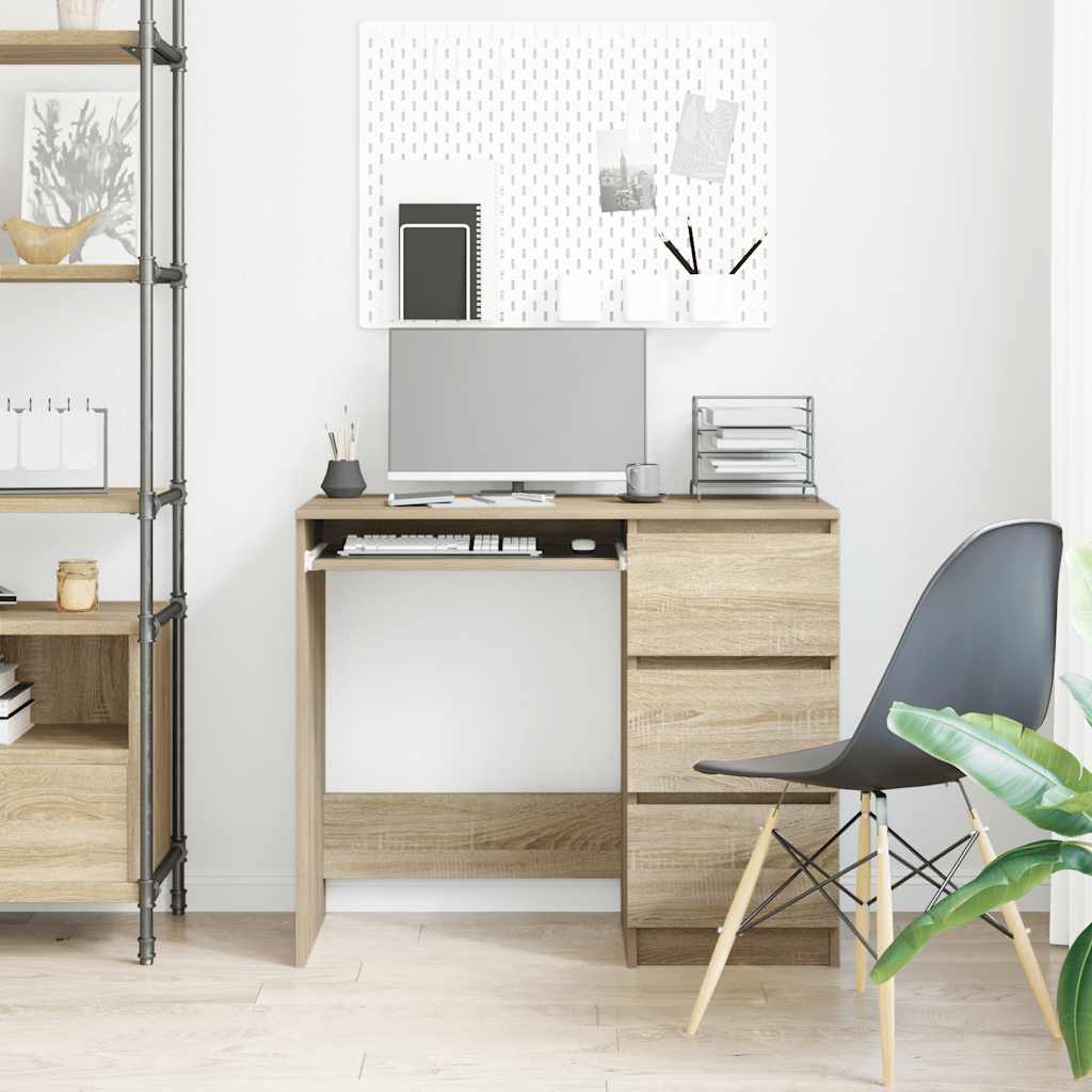Scrivania Rovere Sonoma 90x45x76 cm in Legno Multistrato - homemem39
