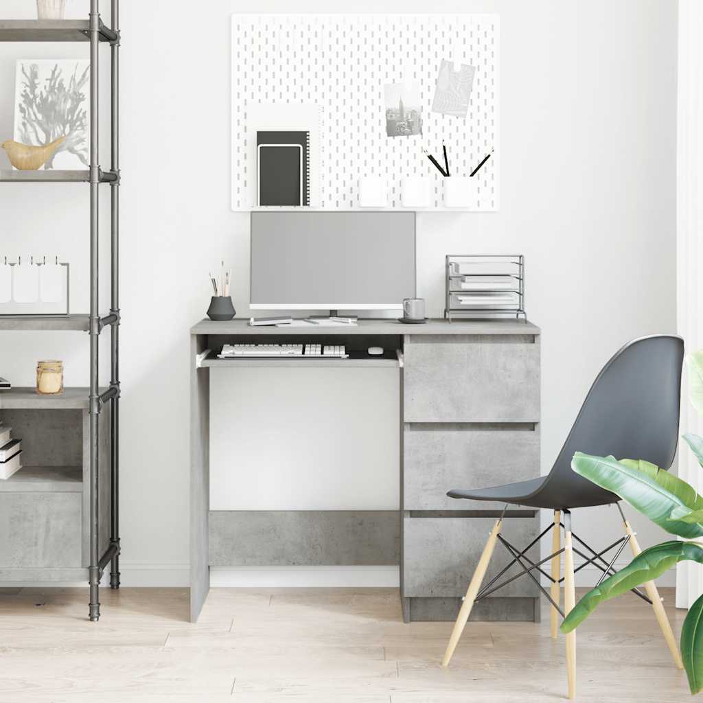 Scrivania Grigio Cemento 90x45x76 cm in Legno Multistrato - homemem39