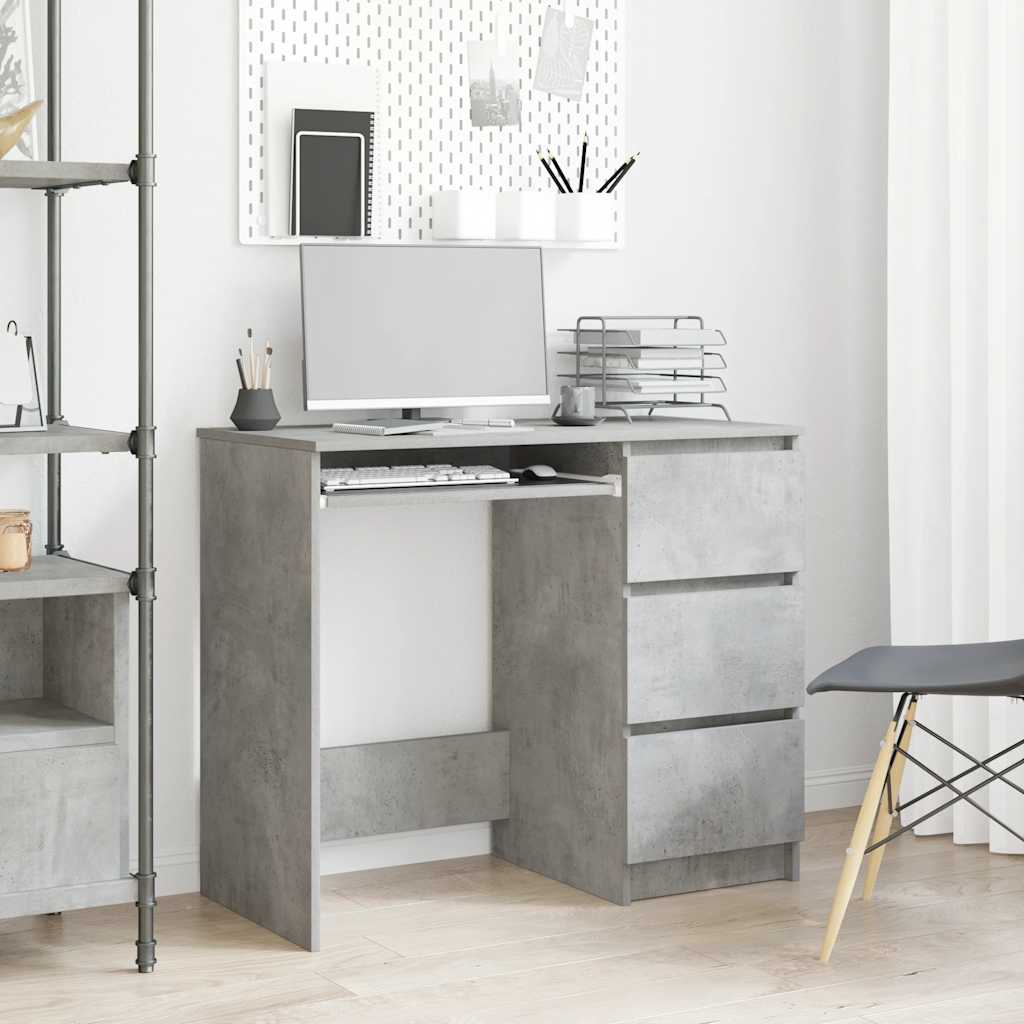 Scrivania Grigio Cemento 90x45x76 cm in Legno Multistrato - homemem39