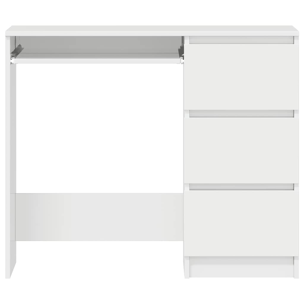 Scrivania Bianco Lucido 90x45x76 cm in Legno Multistrato - homemem39