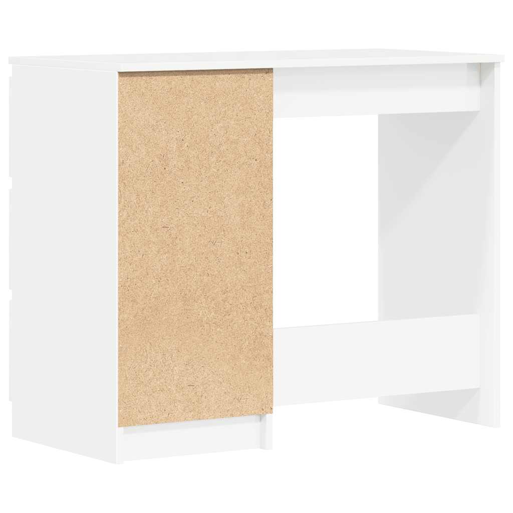 Scrivania Bianco Lucido 90x45x76 cm in Legno Multistrato - homemem39
