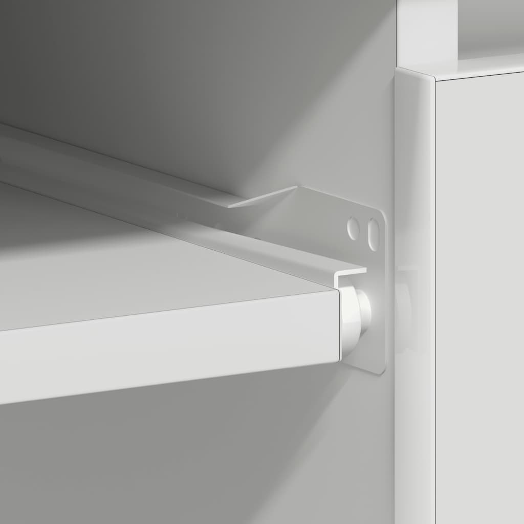 Scrivania Bianco Lucido 90x45x76 cm in Legno Multistrato - homemem39
