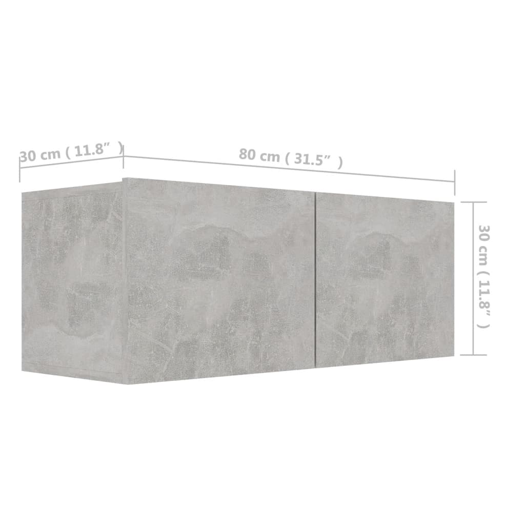 Mobile Porta TV Grigio Cemento 80x30x30 cm in Legno Multistrato - homemem39