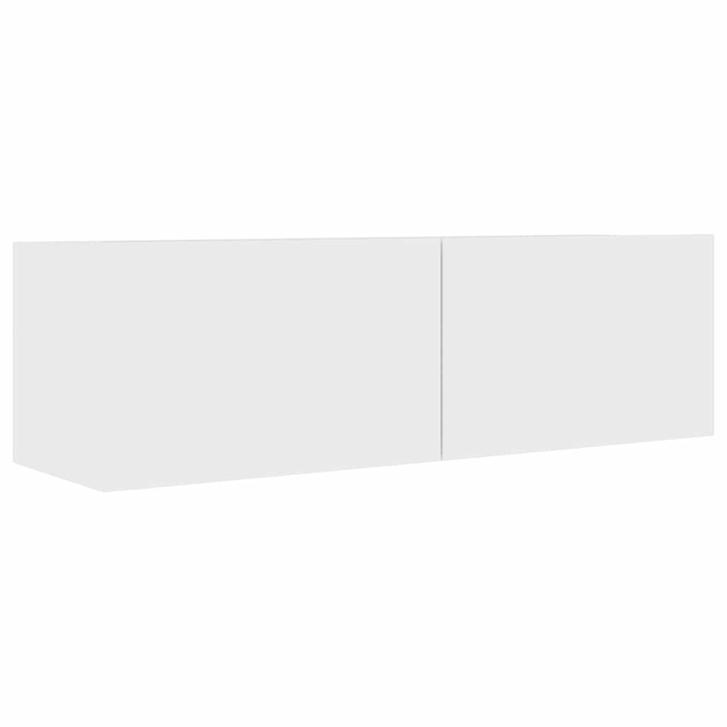 White TV Cabinet 100x30x30 cm in Multilayer Wood