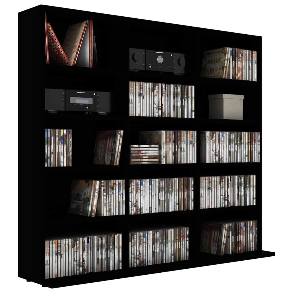 Armadio Porta CD Nero 100x23x89,5 cm in Truciolato - homemem39