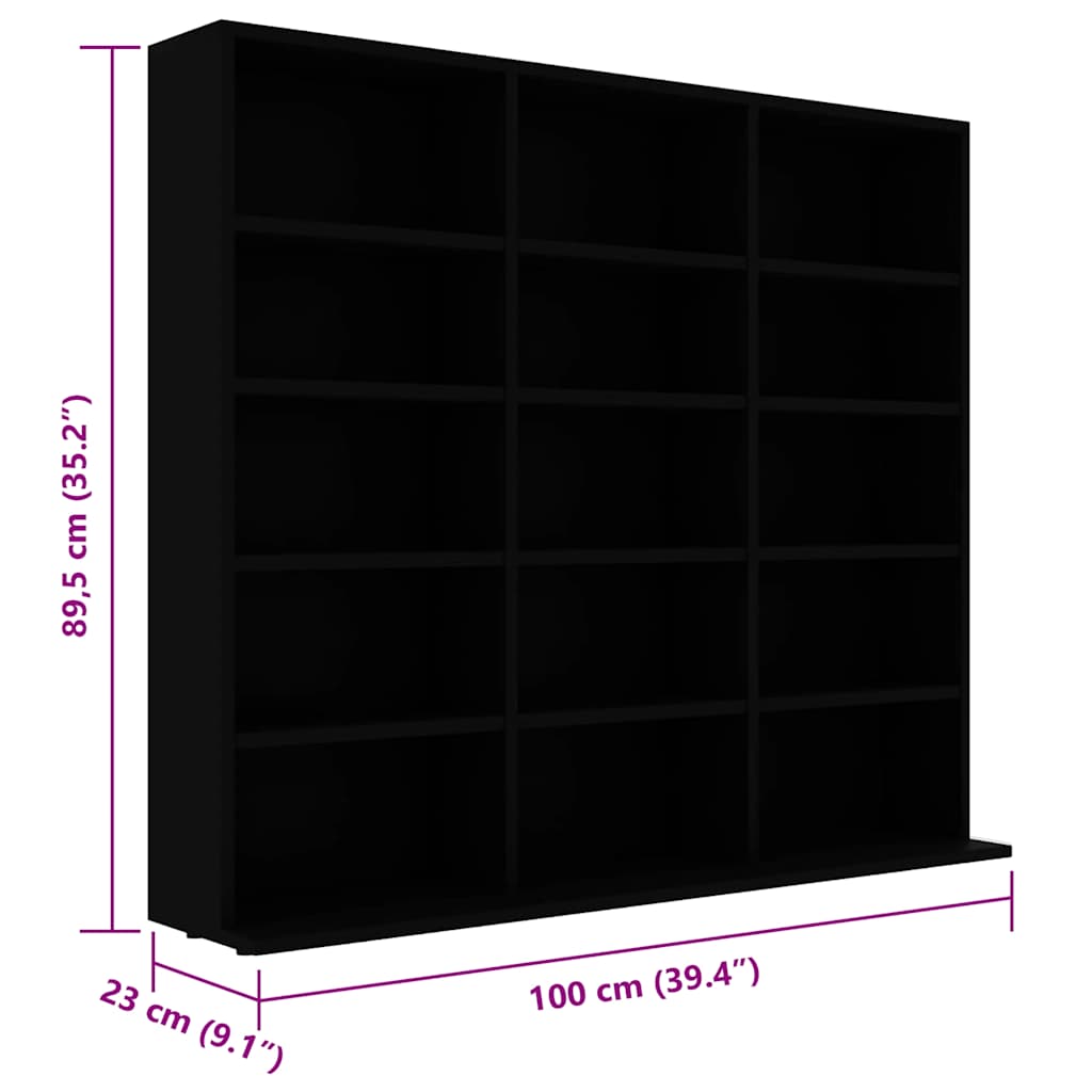Armadio Porta CD Nero 100x23x89,5 cm in Truciolato - homemem39