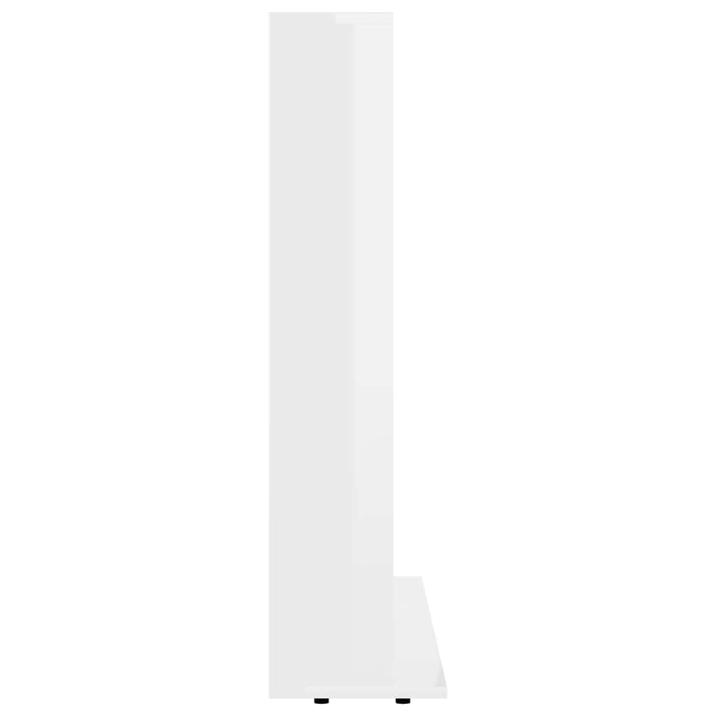 Mobile Porta CD Bianco Lucido 100x23x89,5 cm Legno Multistrato - homemem39