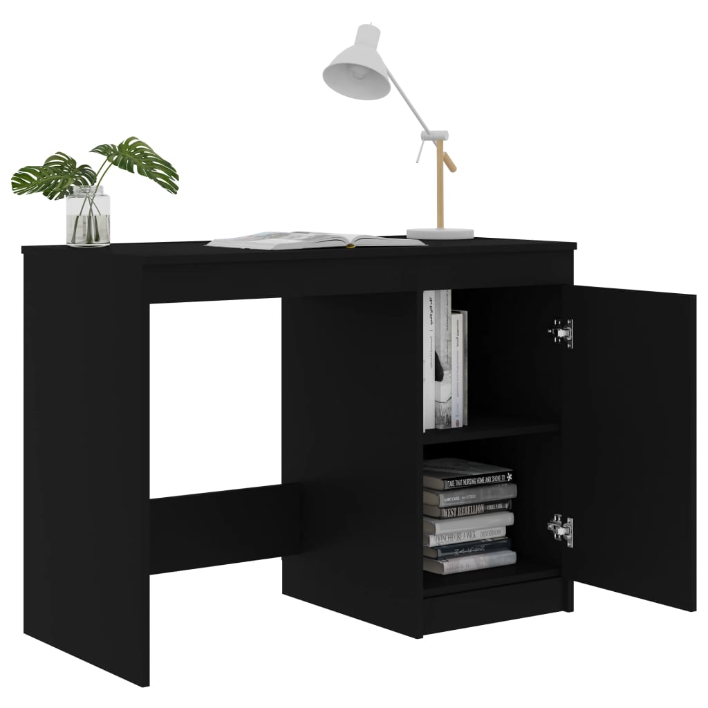 Scrivania Nera 100x50x76 cm in Legno Multistrato - homemem39