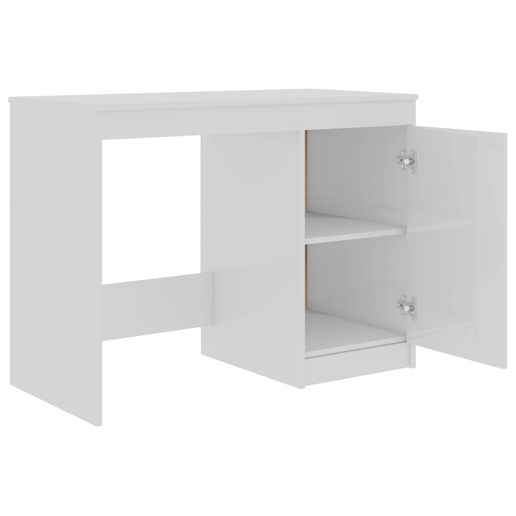 Scrivania Bianco Lucido 100x50x76 cm in Legno Multistrato - homemem39