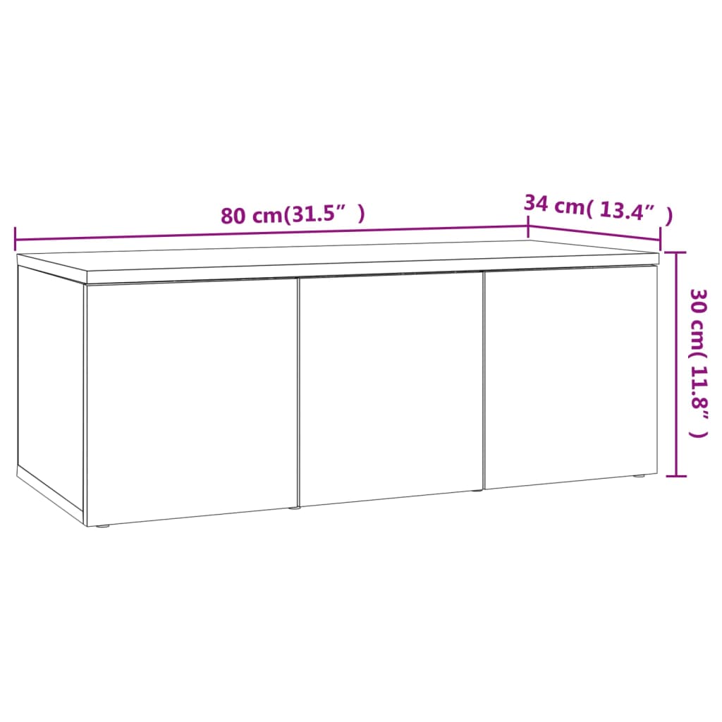 Mobile Porta TV Grigio Cemento 80x34x30 cm Legno Multistrato