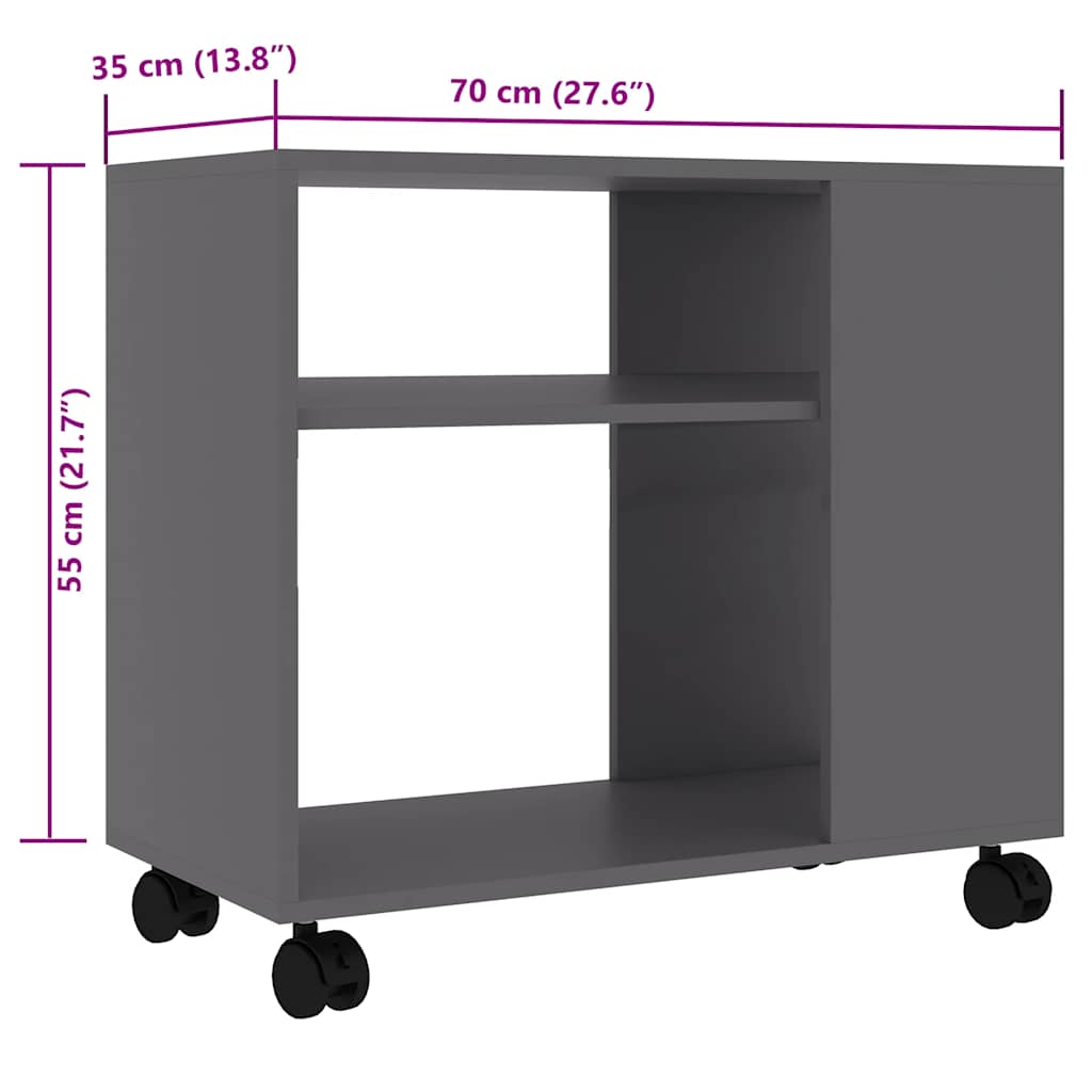 Tavolino da Salotto Grigio 70x35x55 cm in Legno Multistrato - homemem39